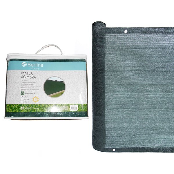 Imagen de Lona de polietileno de alta densidad, con ojales de aluminio, 3x0.9m, VERDE, en bolsa, Berlina Outodoor