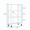 Imagen de Mueble estantería de metal plegable con ruedas, 4 estantes BLANCO, en caja