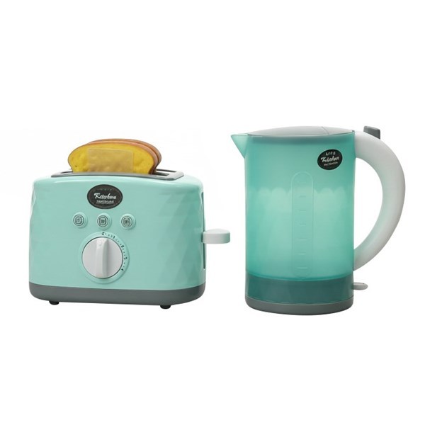 Imagen de Electrodomésticos, tostadora y jarra eléctrica con luz y sonido, 2AA, en caja