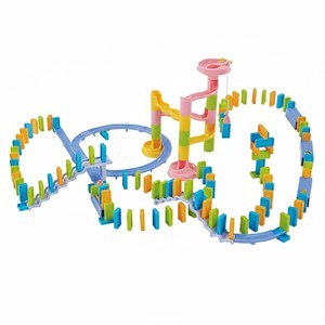 Imagen de Juego de mesa, dominó, 134 piezas de colores, bloques y bolita en caja