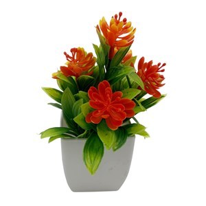 Imagen de Planta con flores fantasía, con maceta de plástico, varios colores