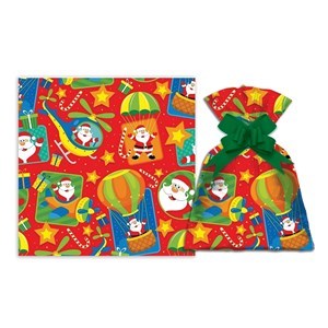 Imagen de Bolsa de regalo perlado diseño navideño, mediana PACKx50