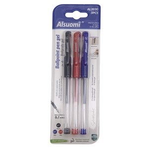 Imagen de Lapicera de gel x3, colores surtidos, en blister, PACKx12