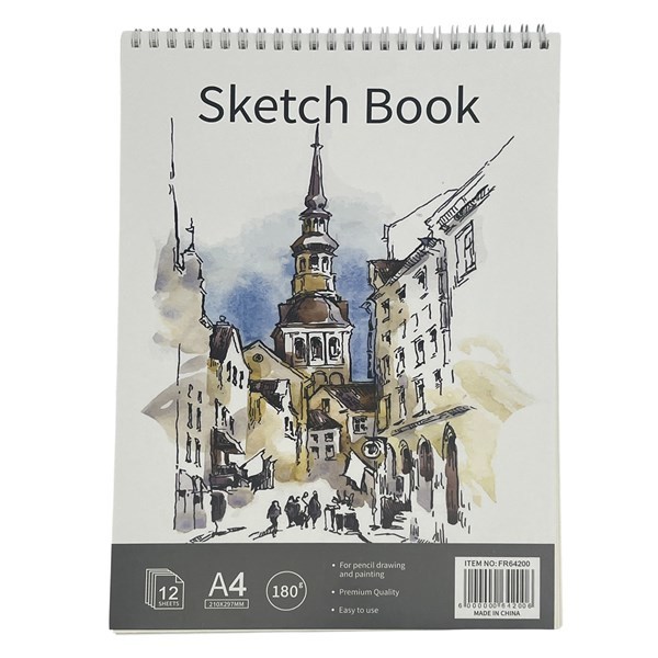 Imagen de Block con espiral para dibujo, tamaño A4, 180g