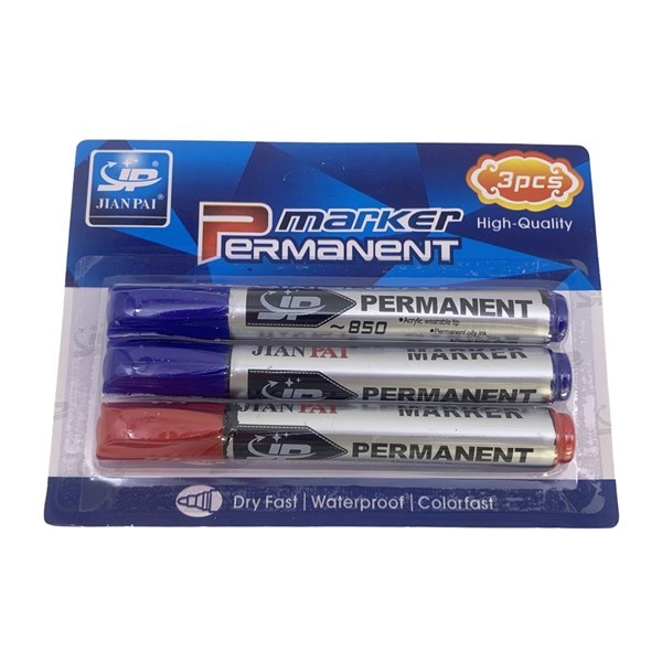 Imagen de Marcador permanente x3, clores punta redonda, en blister