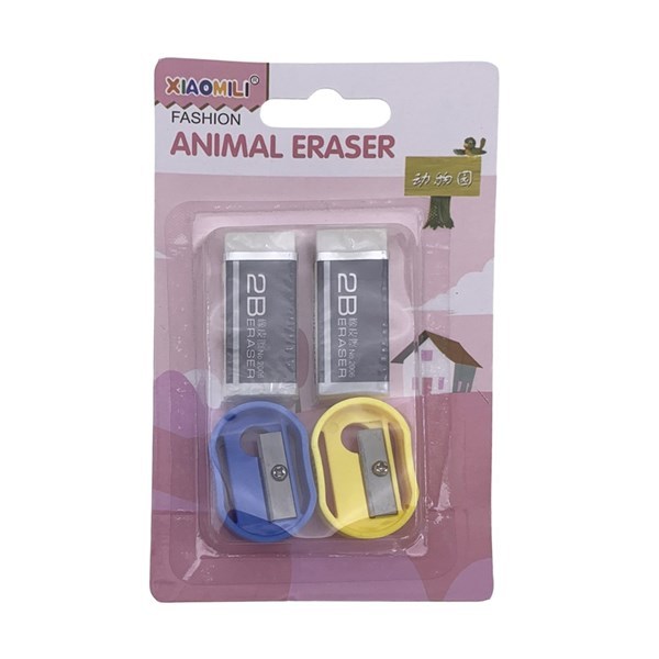 Imagen de Goma de borrar x2 con sacapuntas x2, en blister, PACKx24