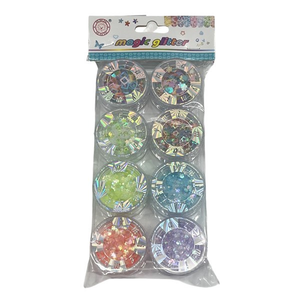 Imagen de Brillantina con formas x8, en bolsa, varios colores