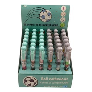 Imagen de Lapicera de gel azul pelotas, CAJA x36