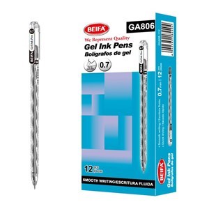 Imagen de Lapicera de gel x12, NEGRO, punta 0.7, en caja, BEIFA