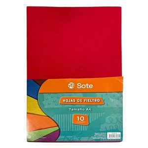 Imagen de Hojas A4, fieltro x10 colores, SOTE