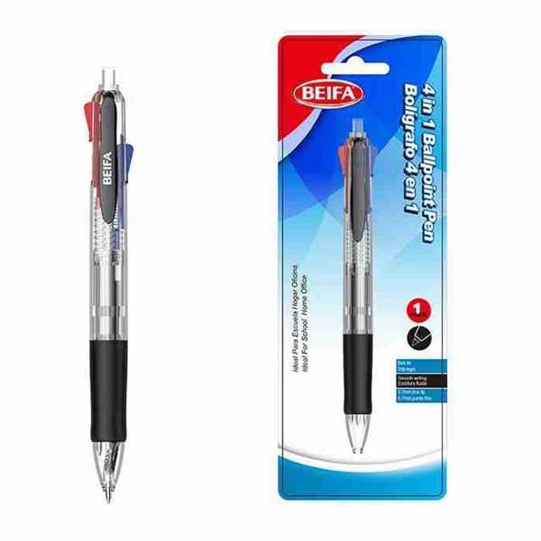 Imagen de Lapicera, MULTICOLOR, punta 0.7, retráctil, en blister, BEIFA