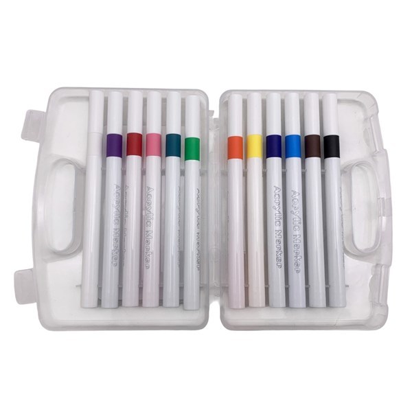 Imagen de Marcadores de pintura acrílica x12 colores, en estuche