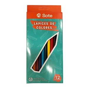Imagen de Lápices 12 colores largos, SOTE, PACKx12