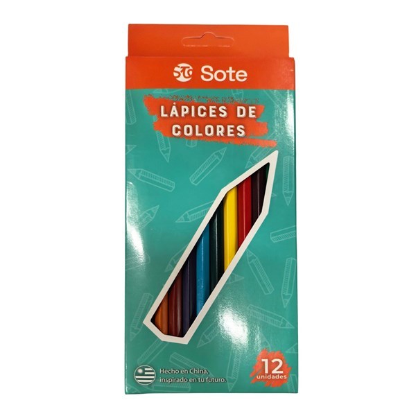 Imagen de Lápices 12 colores largos, SOTE, PACKx12