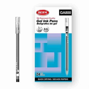 Imagen de Lapicera de gel x24, NEGRO, punta 0.5, en caja BEIFA