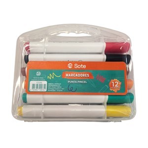Imagen de Marcadores gruesos 12 colores, SOTE, en estuche