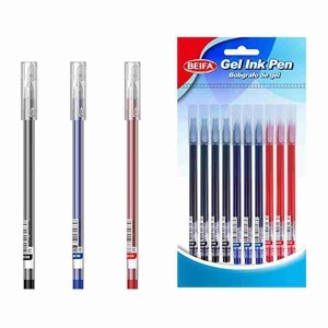 Imagen de Lapicera de gel x10, colores SURTIDOS, punta 0.5, en bolsa, BEIFA