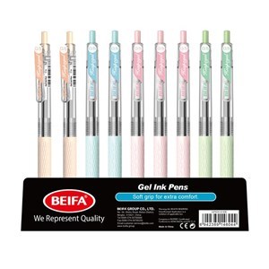 Imagen de Lapicera de gel x50, NEGRO, punta 0.5, retráctil, en caja, BEIFA