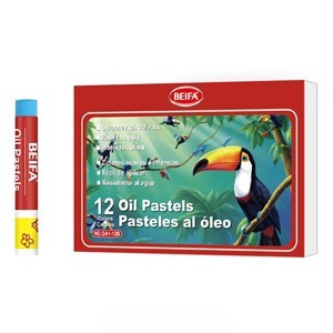 Imagen de Óleo pastel, 12 colores, redondos, en caja BEIFA