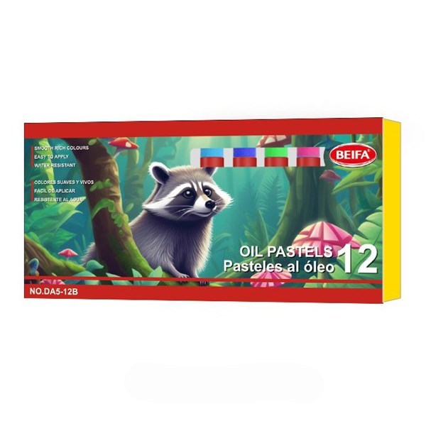 Imagen de Óleo pastel, 12 colores, redondos, en caja BEIFA