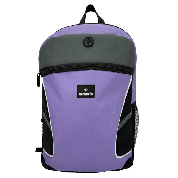 Imagen de Mochila juvenil, de poliéster, con bolsillo frontal y 2 laterales, VIOLETA, ARMORIC