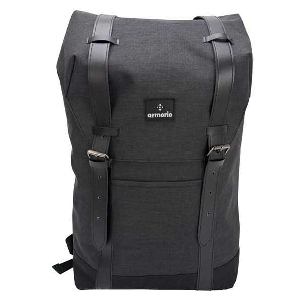 Imagen de Mochila juvenil, de poliéster, con tapa, bolsillo frontal, NEGRO, ARMORIC