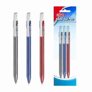 Imagen de Lapicera semigel x3, SURTIDO, punta 0.5, retráctil, en bolsa BEIFA