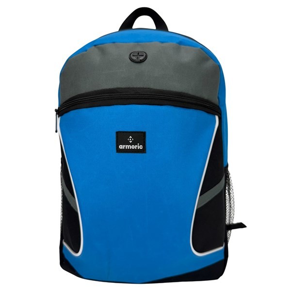 Imagen de Mochila juvenil, de poliéster, con bolsillo frontal y 2 laterales, AZUL, ARMORIC