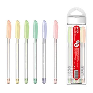 Imagen de Lapicera semigel 0.7, 12 colores en estuche de plástico, BEIFA