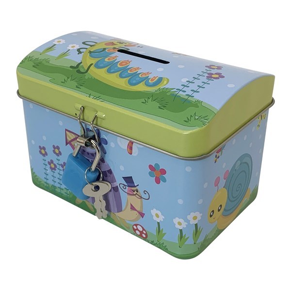 Imagen de Alcancía de lata con candado, varios colores