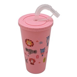 Imagen de Vaso con sorbito, de plástico, varios colores, PACKx12