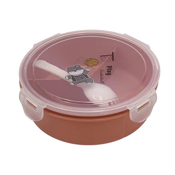 Imagen de Vianda infantil de plástico con divisiones con cuchara, varios colores