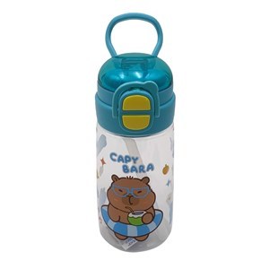 Imagen de Botella deportiva infantil 500ml, con sorbito retráctil, diseño carpincho, varios colores