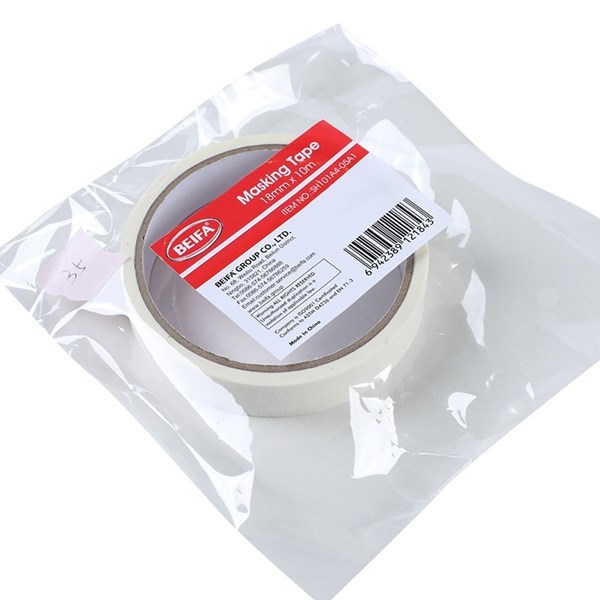 Imagen de Cinta de enmascarar BLANCO, 18mmx10m, en bolsa, BEIFA