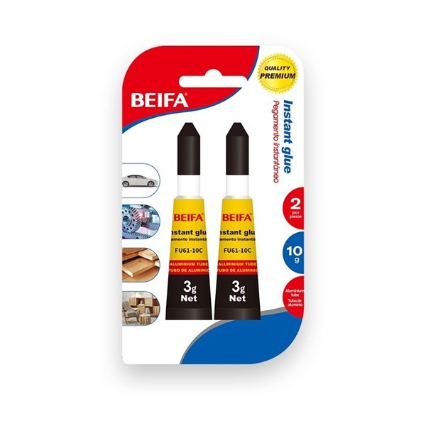 Imagen de Pegamento instantáneo 3g, x2, en blister BEIFA