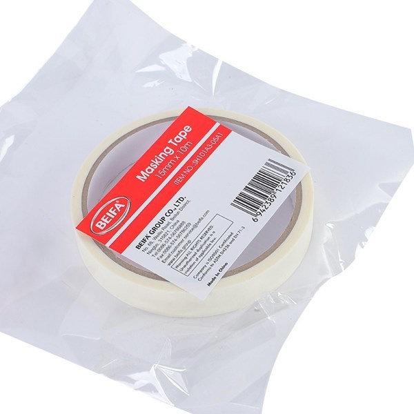 Imagen de Cinta de enmascarar BLANCO, 15mmx10m, en bolsa, BEIFA