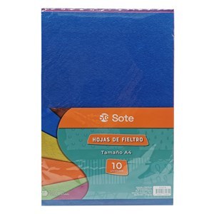 Imagen de Hojas A4, fieltro x10 colores, SOTE