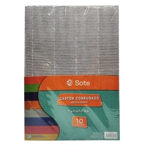 Imagen de Hojas A4, cartón corrugado metalizado x10 colores, SOTE