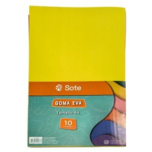 Imagen de Hojas A4, goma EVA x10 colores, SOTE