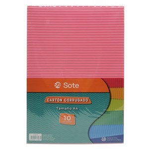 Imagen de Hojas A4, cartón corrugado x10 colores, SOTE