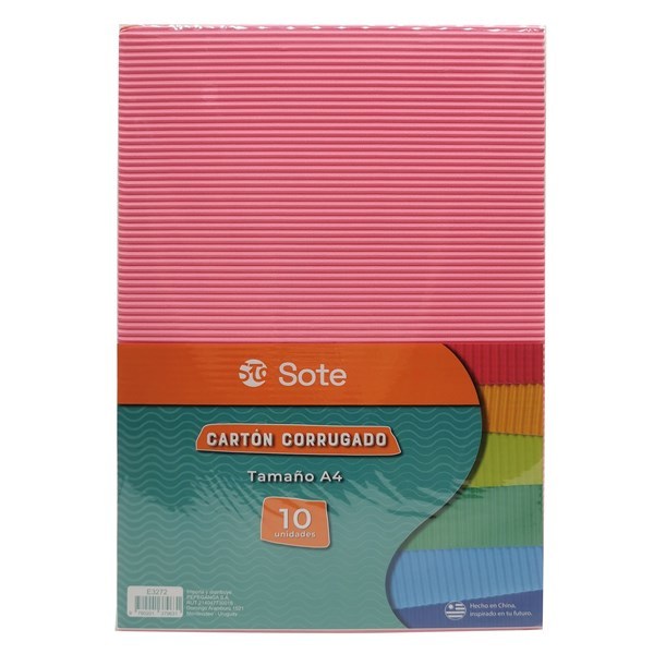 Imagen de Hojas A4, cartón corrugado x10 colores, SOTE