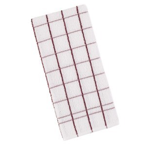 Imagen de Repasador 100% algodón, 45x70cm, 320g, diseño cuadrillé, blanco con bordó, Berlina by Teka