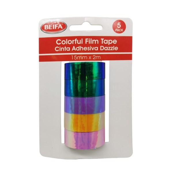 Imagen de Cinta adhesiva decorativa, con brillo, 15mmx2m, en cartón BEIFA