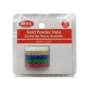 Imagen de Cinta adhesiva decorativa, con brillantina, 6mmx2m, en blister, BEIFA
