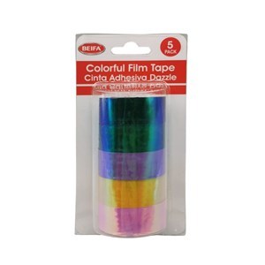 Imagen de Cinta adhesiva decorativa, con brillo, 15mmx2m, en cartón BEIFA