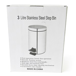Imagen de Papelera de metal 3L con pedal, en caja