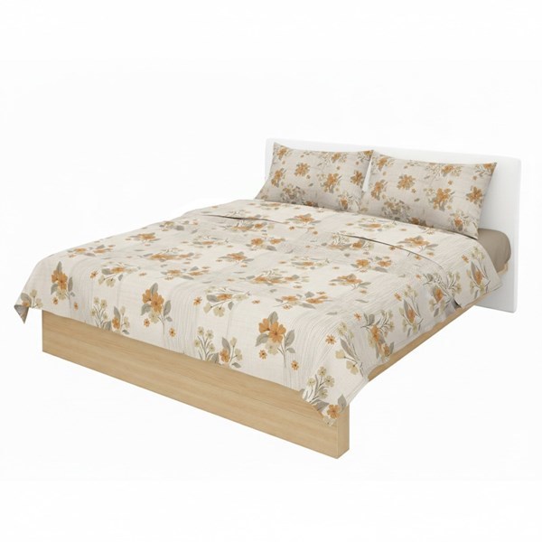 Imagen de Sábanas Queen size Berlina by Teka, con diseño, 158x198x30 250x220 50x70cm, set de 3 piezas 50% poliéster 50% algodón, 160 hilos, en sobre de PVC