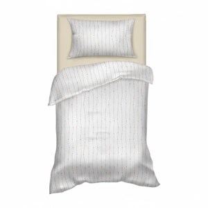 Imagen de Sábanas 1 plaza Berlina by Teka, diseño corazones, 88x188x30 140x220 50x70cm, set de 3 piezas, 100% algodón, 120 hilos, en sobre de PVC