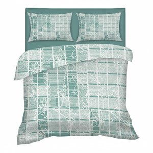 Imagen de Sábanas 2 plazas Berlina by Teka, con diseño, 138x188x30 200x220 50x70cm, set de 3 piezas 100% algodón, 120 hilos, en sobre de PVC