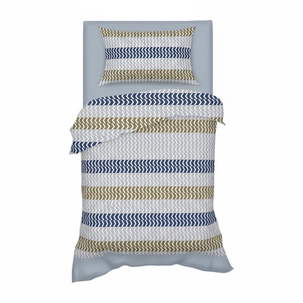 Imagen de Sábanas 1 plaza Berlina by Teka, con diseño, 88x188x30 140x220 50x70cm, set de 3 piezas 100% algodón, 120 hilos, en sobre de PVC